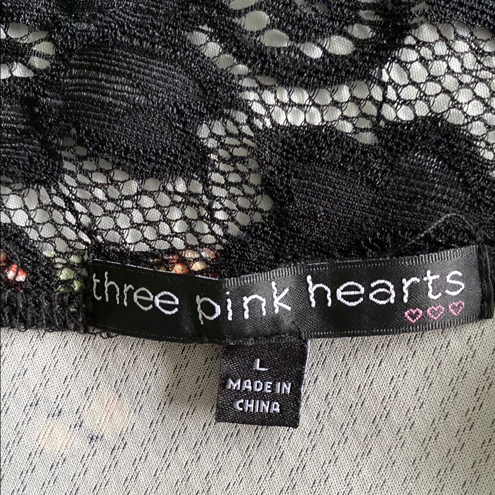 Black and Pink Sheath Mini Dress with Crew Neck - Picture 2 of 7
